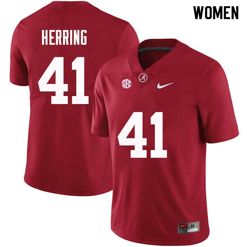 Alabama Crimson Tide Women's Chris Herring #41 Crimson NCAA Nike Authentic Stitched College Football Jersey BH16B03JU
